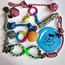 Load image into Gallery viewer, Pofar [12 Parck] Dog Toys Set with Ropes Chew Flying Squeak Frisbee Ball and Training Toys